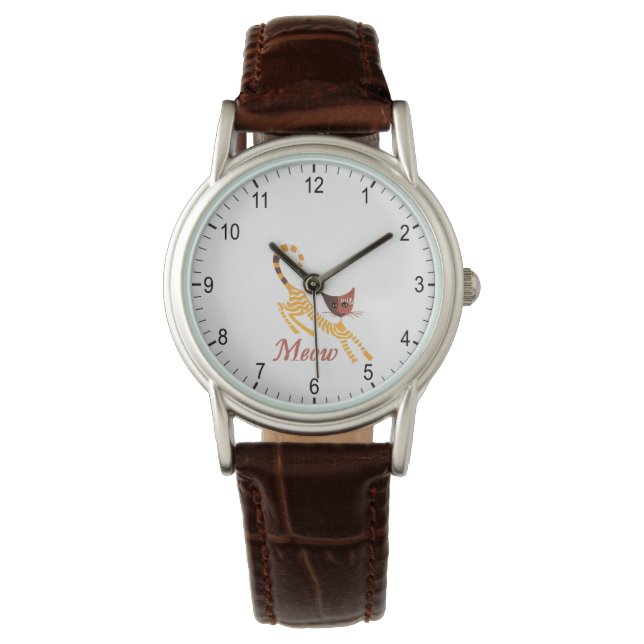 Reloj De Pulsera Gato rojo divertido (Anverso)