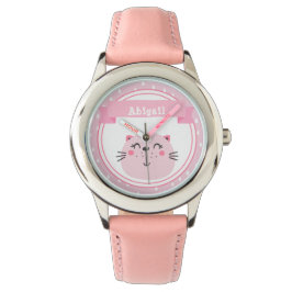 Reloj De Pulsera Gato rosa lindo - Niños personalizados