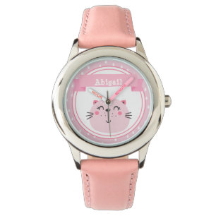Reloj De Pulsera Gato rosa lindo - Niños personalizados
