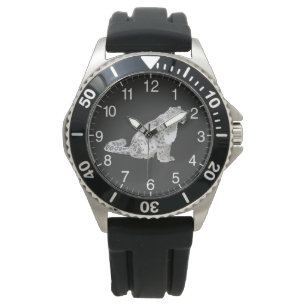 Reloj De Pulsera Gato salvaje del leopardo de la nieve