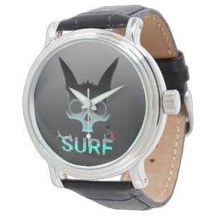 Reloj De Pulsera Gato Skull Graffiti Surf