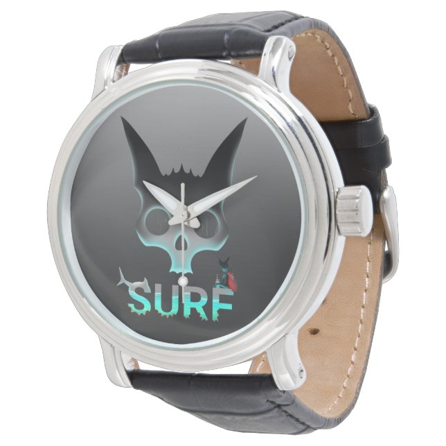 Reloj De Pulsera Gato Skull Graffiti Surf (Angular)