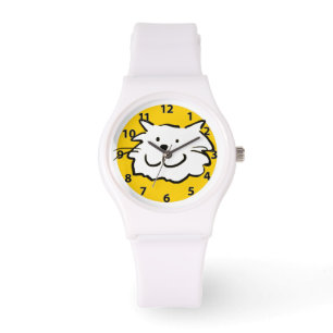 Reloj De Pulsera Gato sonriente feliz cara con números