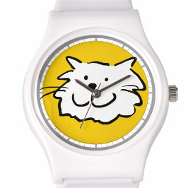 Reloj De Pulsera Gato sonriente feliz como Ilustracion Personalizad