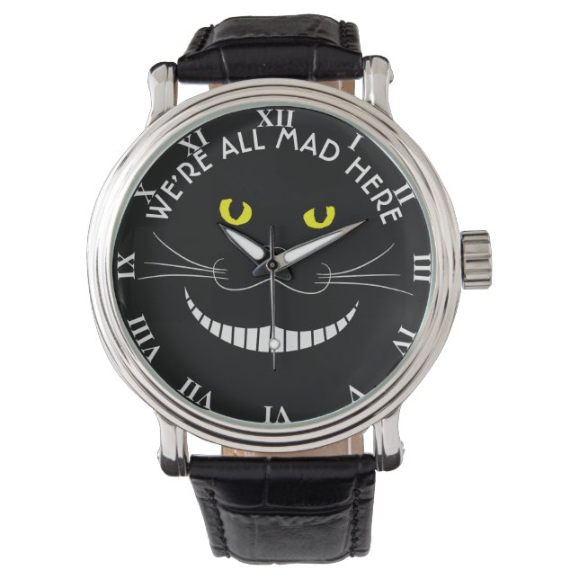 Reloj De Pulsera Gato Transparente Cheshire Sonriente Con Ojos Amar (Anverso)