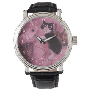 Reloj De Pulsera Gato Unicornio Glamuroso Bajo Ciudad Brillante