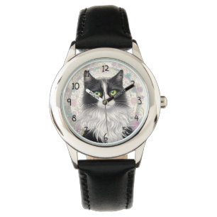Reloj De Pulsera Gato y flores adorables
