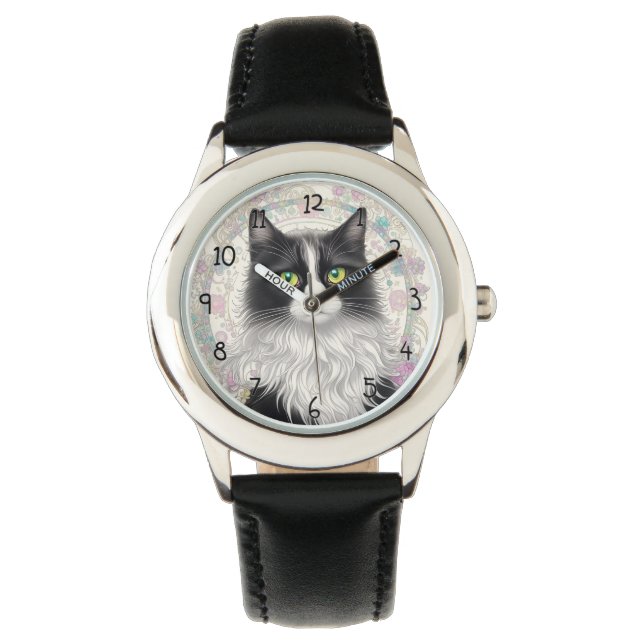 Reloj De Pulsera Gato y flores adorables (Anverso)