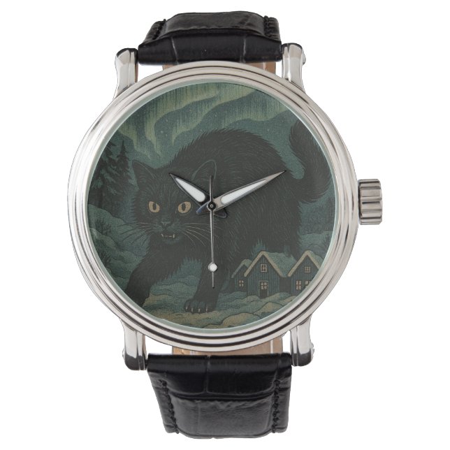 Reloj De Pulsera Gato Yule de Navidad islandés (Anverso)