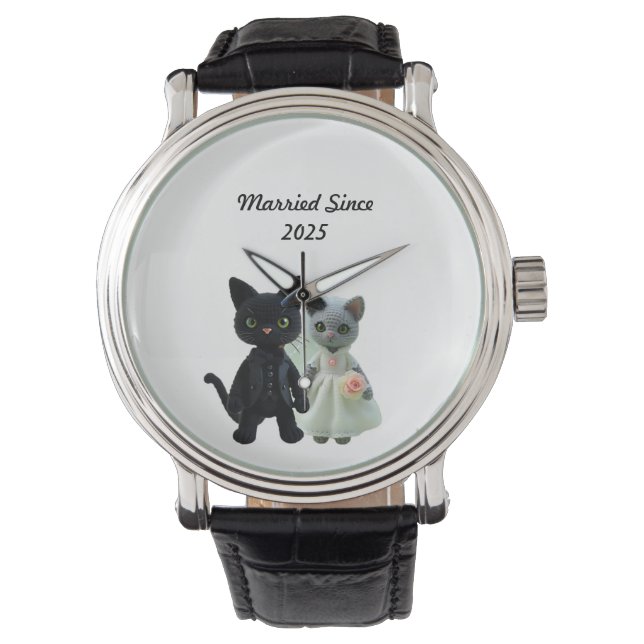 Reloj De Pulsera Gatos casados 2025 (Anverso)