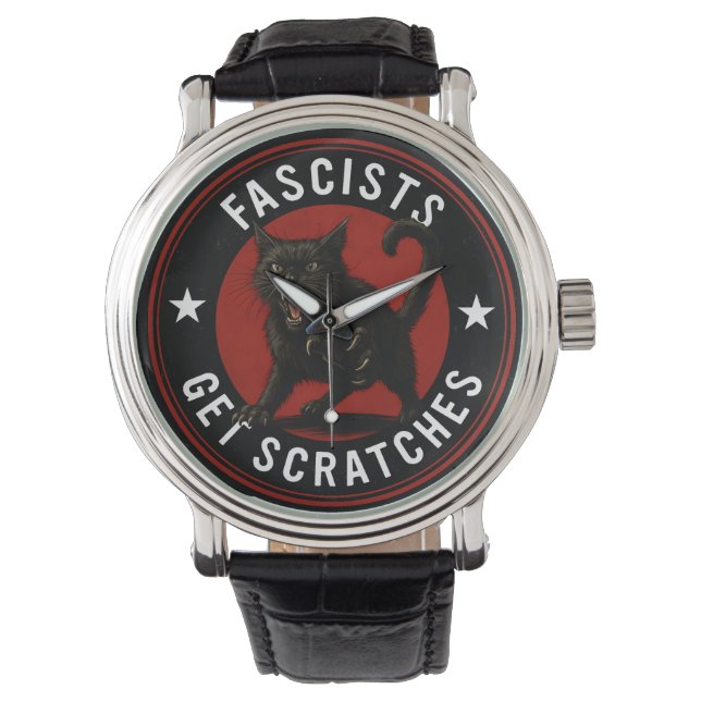 Reloj De Pulsera Gatos Contra Fascistas (Anverso)