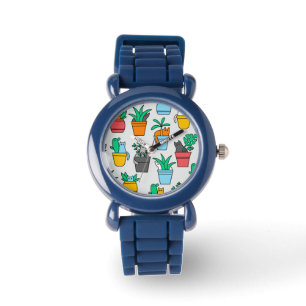 Reloj De Pulsera Gatos en macetas de flores