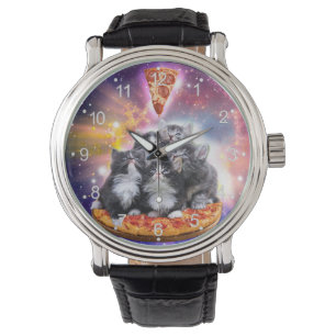 Reloj De Pulsera Gatos Illuminatis y pizza