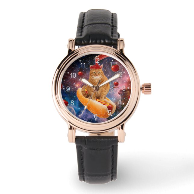 Reloj De Pulsera Gatos, tomates y perros calientes (Anverso)