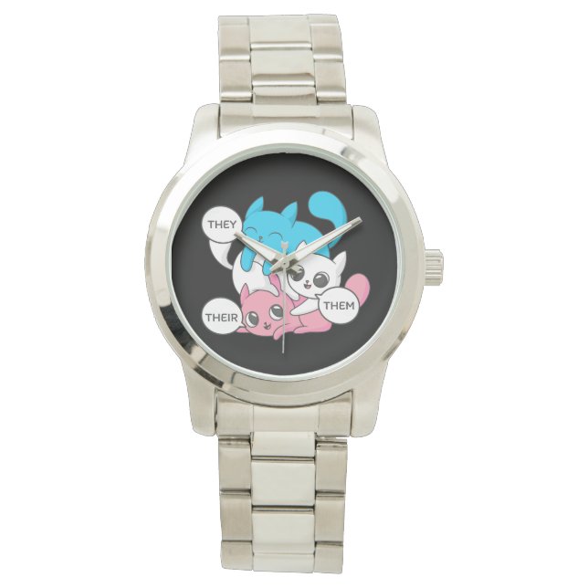 Reloj De Pulsera Gatos trans. Ellos les pronuncian sus Pronósticos  (Anverso)