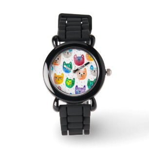Reloj De Pulsera Gatos y amigos de la acuarela