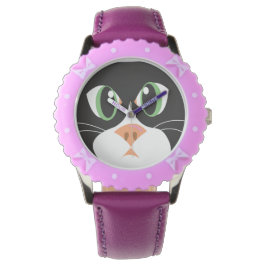 Reloj De Pulsera Gatos y perros_Furry Reiging Faces_Cleo
