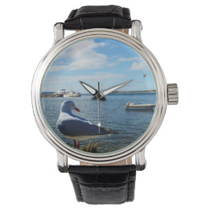 Reloj De Pulsera Gaviota, Barcos Y El Océano,