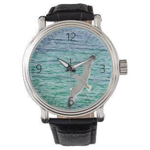 Reloj De Pulsera Gaviota volando sobre el mar