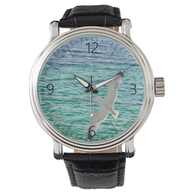 Reloj De Pulsera Gaviota volando sobre el mar (Anverso)