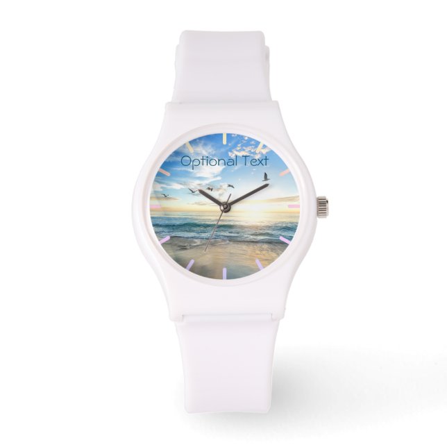 Reloj De Pulsera Gaviotas de playa matutinas (Anverso)