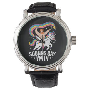 Reloj De Pulsera Gay sonoro estoy en un hombre con falda de Unicorn