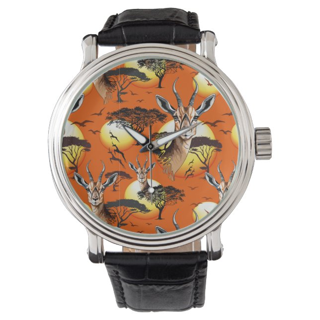 Reloj De Pulsera Gazelle Animal salvaje Antelope africano (Anverso)