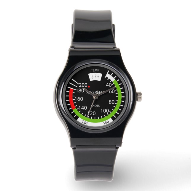 Reloj De Pulsera Geek de Aviación del Piloto de Indicadores de Velo (Anverso)