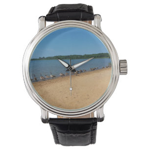 Reloj De Pulsera Geese en el lago Silver, Wisconsin