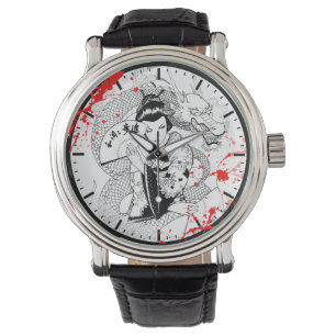 Reloj De Pulsera Geisha fresco de la salpicadura de la sangre con