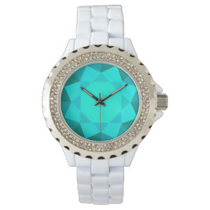 Reloj De Pulsera Gema grande, falsa del aquamarine