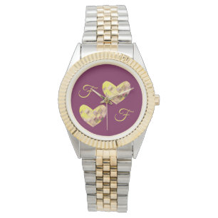 Reloj De Pulsera Gema Jewel moderno Pixel Pluma Amarilla Monograma