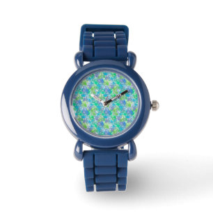 Reloj De Pulsera Gemas azules y verdes.