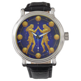Reloj De Pulsera Gemelos de Géminis en Círculo Cósmico