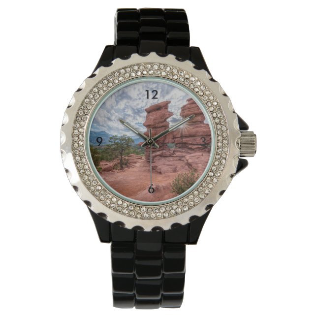 Reloj De Pulsera Gemelos Siameses Colorado Sunburst (Anverso)