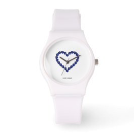 Reloj De Pulsera Gemstone Sapphire Blue Heart