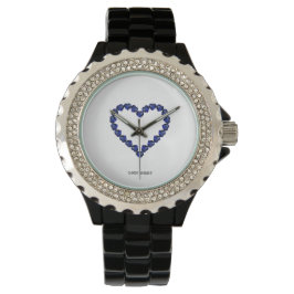 Reloj De Pulsera Gemstone Sapphire Blue Heart