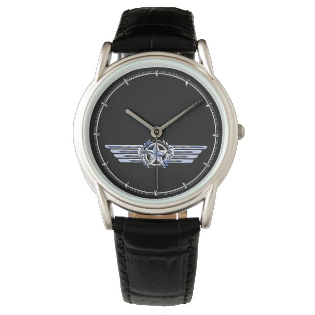 Reloj De Pulsera General Air Pilot Chrome como Star Wings Black (Anverso)