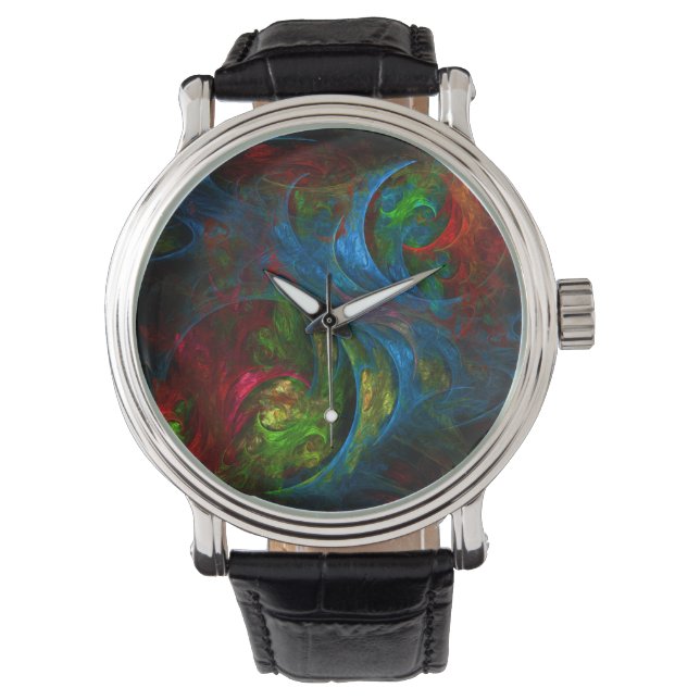 Reloj De Pulsera Génesis Arte abstracto azul (Anverso)