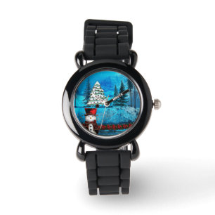Reloj De Pulsera Gente de Navidades del lago invernal