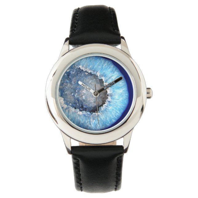 Reloj De Pulsera Geode de cristal azul de caída (Anverso)