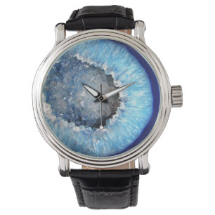 Reloj De Pulsera Geode de cristal azul de caída