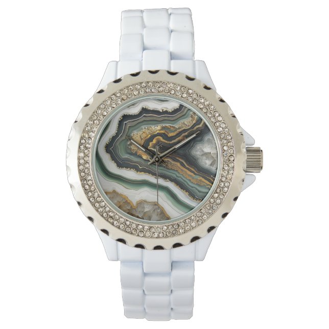 Reloj De Pulsera Geode Rock Crystals Quartz Mineral (Anverso)