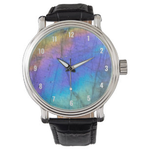 Reloj De Pulsera Geología Labradorita Piedra Colorosa Patrón de Cri