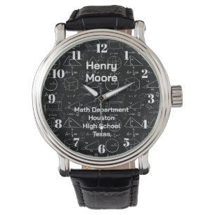 Reloj De Pulsera Geometría Matemática y Personalizado Texto y nombr