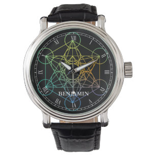 Reloj De Pulsera Geometría sagrada del cubo de metatrón