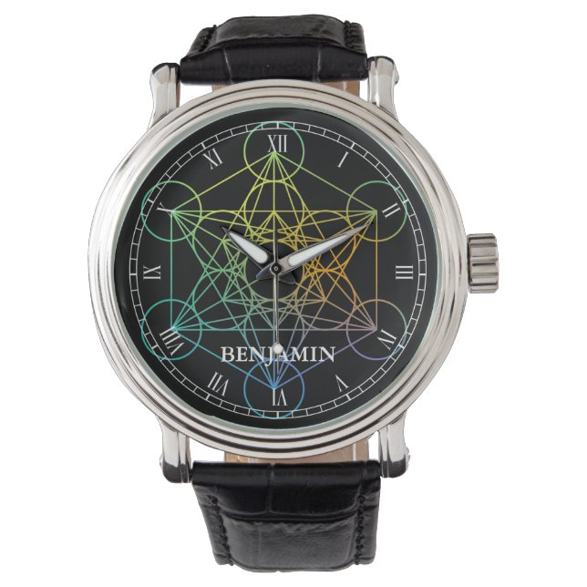 Reloj De Pulsera Geometría sagrada del cubo de metatrón (Anverso)