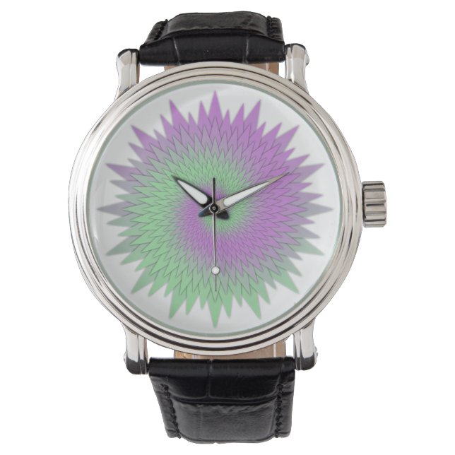 Reloj De Pulsera Geometric Purple and Green (Anverso)