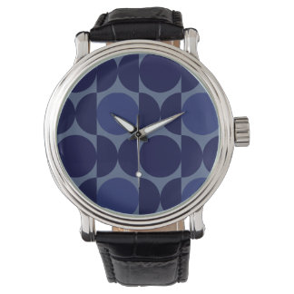 Reloj De Pulsera Geométrico azul retro