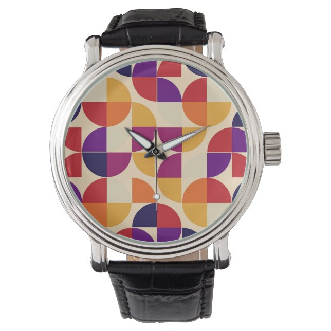 Reloj de pulsera geométrico Bauhaus moderno (Anverso)